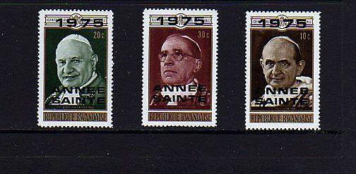 RWANDA - 1970 - HOLY YEAR - POPES - MINT - SET OF 3!