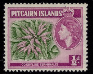 PITCAIRN ISLANDS QEII SG18, ½d green & reddish lilac, M MINT.