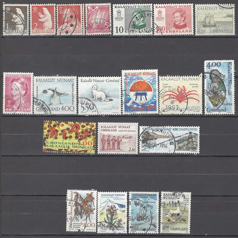 COLLECTION LOT OF # 1693 GREENLAND 20 STAMPS 1963+ CV+$20