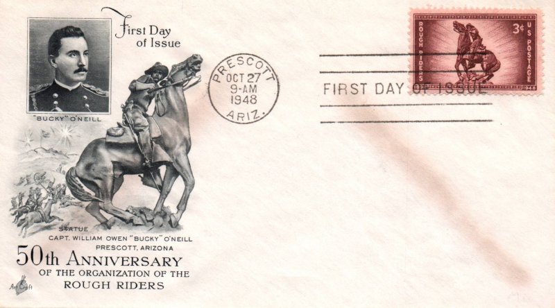 US 973 Rough Riders Artcraft U/A FDC