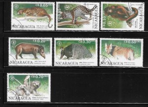 Nicaragua 1990 Fauna Animals FAO Sc 1821-1827 Used A1242