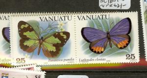 VANUATU (B1801) BUTTERFLY  SC346-8  HORIZONTAL PRS     MNH 