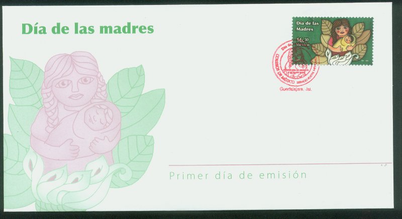 MEXICO 2573,  Mothers Day. CACHETED FIRST DAY COVER. F-VF.