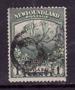 Newfoundland-Sc#115-used 1c green Suvla Bay -1919-id#15-