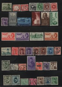EGYPT MINT HINGED USED 80 STAMPS STARTER COLLECTION, 2 STOCK PAGES