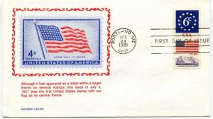 1892-93 Circle of Stars, Flag/Mountain booklet pair Carrollton FDC