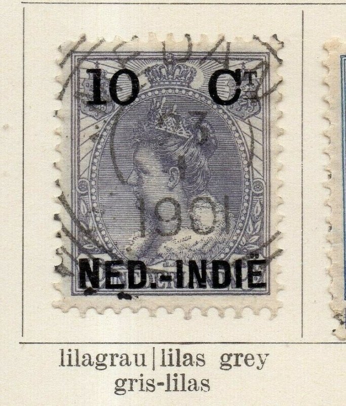 Dutch Indies Netherlands 1900 Early Issue Fine Used 10c. Surcharged NW-170586