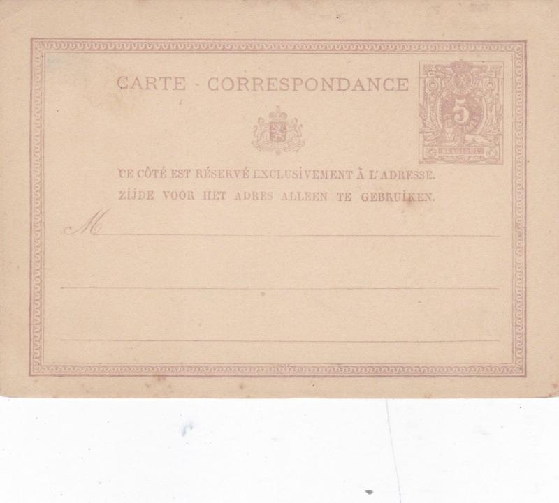 Belgium 5c Carte Correspondance Unused VGC 