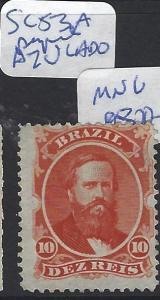 BRAZIL (P2102B) DOM PEDRO  10R  SC 53A PAPER AZULADO  MNG 