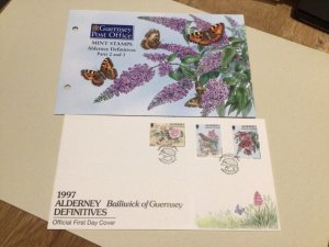 Alderney Definitives  cover & mint never hinged stamps   A9411