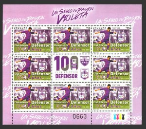 SOCCER URUGUAY FOOTBOLLER LEGENDS & clubs MNH sheetlet collection lot cv$130 