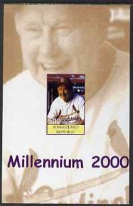 SOMALILAND - 2001 - Baseball, Schoendienst -Imperf Min Sheet-M N H-Private Issue