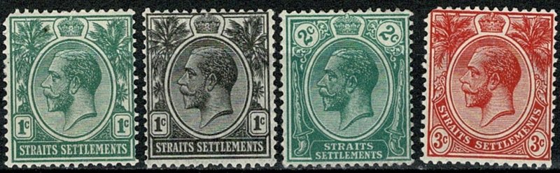 STRAITS SETTLEMENTS KG V 1912-23 PART SET UNUSED(MH) SG293-202 Wmk.MCCA P.14 VGC