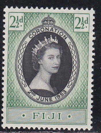 Fiji # 145, Q E Coronation, Mint NH, Half Cat