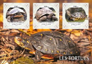 A7690 - DJIBOUTI -  Stamp Sheet - 2021 Reptiles  Turtles