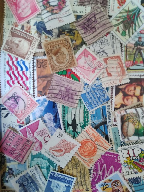 1,000 Used US Stamp Lot Unsearched 93% DIFFERENT! Vintage/Antique Dates Choi
