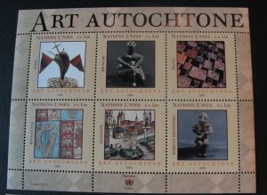 2004 UN Indigenous Art Souvenir Sheets # 346-422-862, All MNH