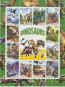 Dinosaurs - Mint Sheet of 16 w/ S/S MNH - 6114,20