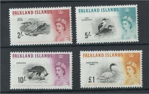 Falklands 1960 Birds 2/6 5s 10s £1 vf mint sg204-7 c£156