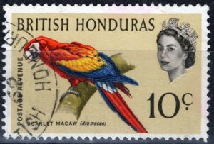 ZAYIX -British Honduras 172 used Wmk upright Scarlet Macaw bird 041123-S150M