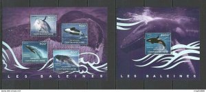 2014 Central Africa Fauna Fish & Marine Life Baleines Whales Kb+Bl ** Ca403