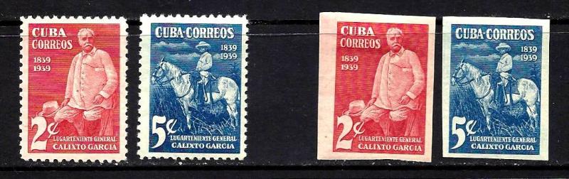 Cuba Scott # 359-360 unused and #359-360 Imperforate