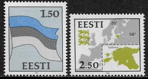 Estonia #209-10 MNH Set - Flag - Map