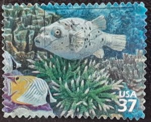 US Scott # 3831d; used 37c Puffer, 2004; VF/XF centering; off paper