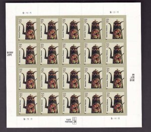 USA-Sc#3756- id12-unused NH sheet-Toleware coffeepot-2004-