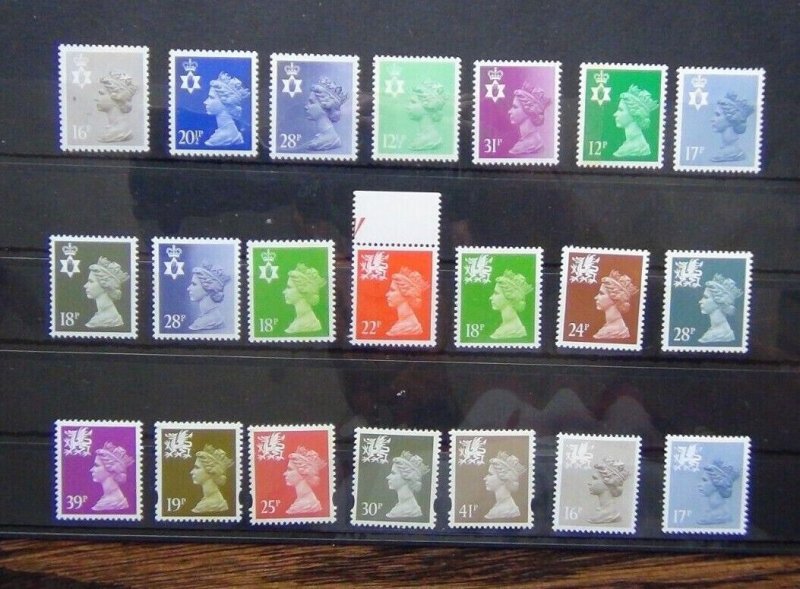 Northern Ireland Machin values to 31p Wales Machin values to 41p MNH 