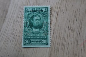 US RD110 USED STOCK TRANSFER GREEN  PERFED INITIALS CANCEL