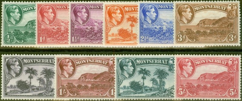 Montserrat 1938 Perf 13 set of 10 SG101-110 V.F Lightly Mtd Mint