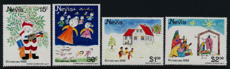 Nevis 159-62 MNH Christmas, Children's Art