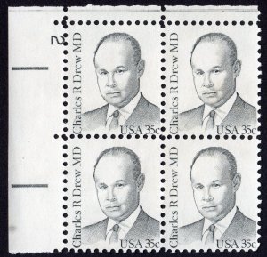 Scott #1865 Charles Drew Plate Block of 4 Stamps - MNH P#2