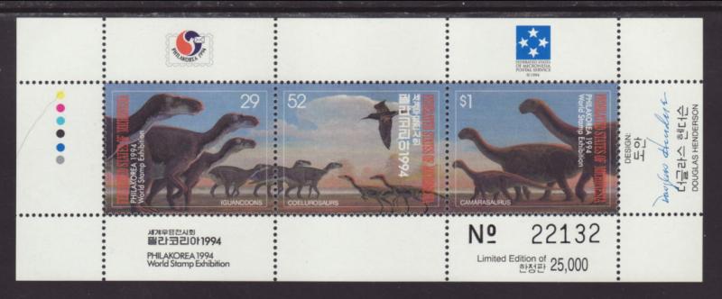 Micronesia 199 Dinosaurs Souvenir Sheet MNH VF