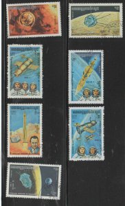 CAMBODIA #480-486  1984  SPACE EXPLORATION      MINT  VF NH O.G  CTO