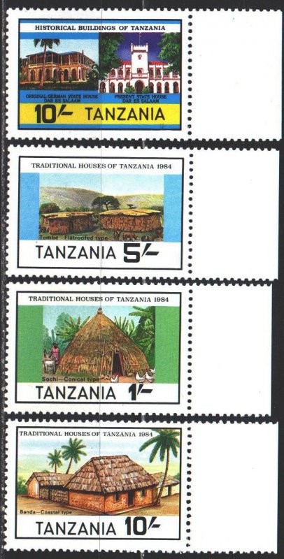 Tanzania. 1984. 250-53. Traditional architecture of Tanzania. MNH.