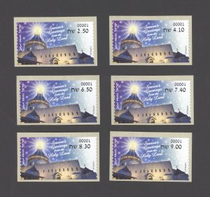 2020 Israel Set of 6 Christmas / Nazareth ATM Labels #00001