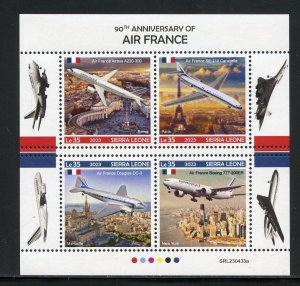SIERRA LEONE 2023 90th ANNIVERSARY OF AIR FRANCE SHEET MINT NEVER HINGED
