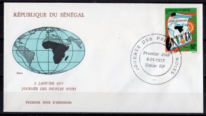 Senegal 1977 Sc#439 DAY OF THE BLACK PEOPLE Single Official FDC