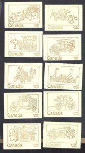 Canada # 69dii MNH SET OF 10 BKLTS NO TAG BLACK SEAL TYPE III MF PAPER BS24821