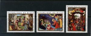 NIGER 1971 Sc#C170-C172 CHRISTMAS PAINTINGS SET OF 3 STAMPS MNH 