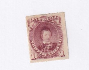NEWFOUNDLAND # 37 VF-MLH 1ct IMPERF ROULETTED PRINCE OF WALES (KING)