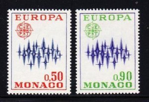 Album Treasures Monaco Scott #  831-832 Europa, 1972 VF Mint LH