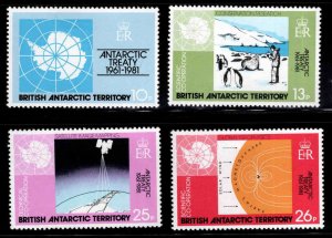 British Antarctic Territory (BAT) Scott 82-85 MNH** Artarctic Treaty 20th Anniv