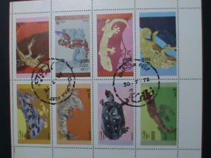 ​DHUFAR STAMP:1972 WORLD RARE REPTILES - CTO FULL SHEET VERY FINE