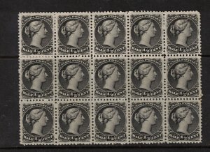 Canada #21 #21ii #21iv #21v Very Fine - Extra Fine Block Of 15 With Certificate 