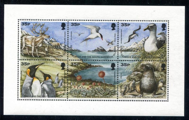 South Georgia 219, MNH, 1998 Flora & Fauna Albatross King penguin. x21890