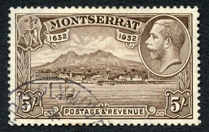 Montserrat SG93 5/- Anniversary of Settlement Cat 190 pounds