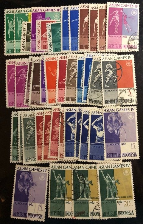 Indonesia Scott#550...573 Used Group of 40  F/VF to XF Cat. $8.00